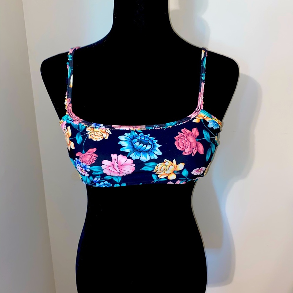 black floral bikini top